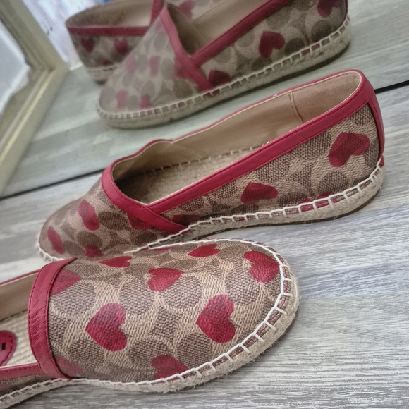Coach Women's Red and Brown Espadrilles - Picture 9 of 11
